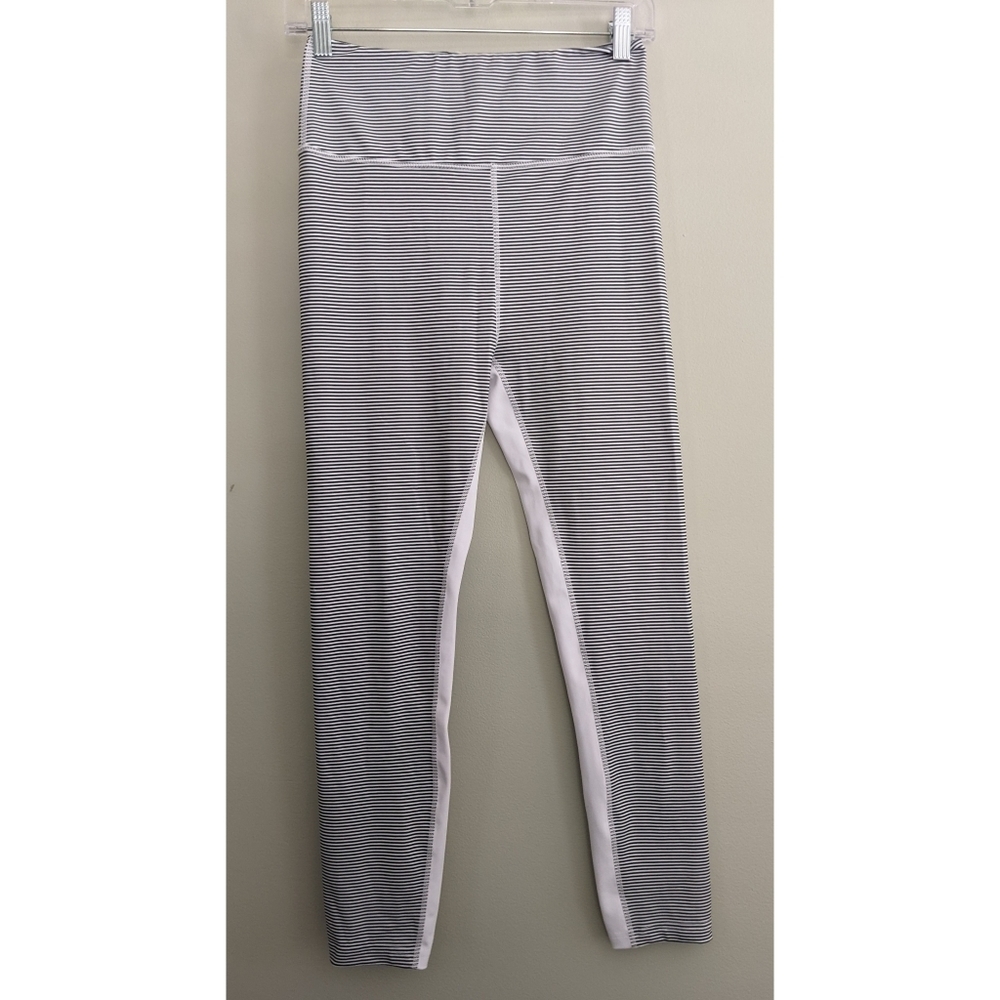 All Fenix Limitless Black and White Striped Leggings Medium